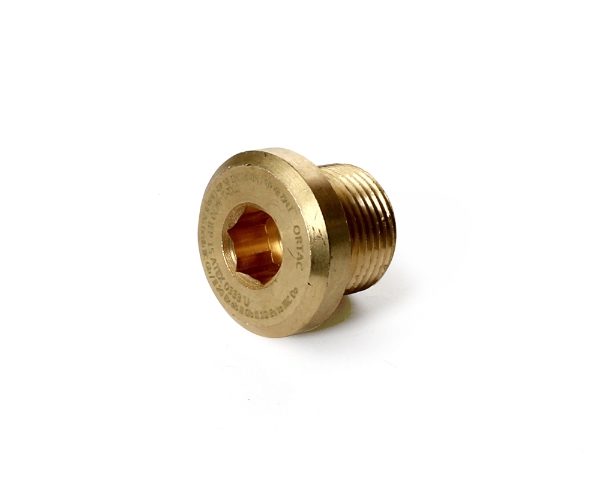 M16 Brass ATEX Stop Plug, Lipped Dome Head with Allen Key Slot