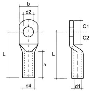25mm² Aluminium Lug, M8 Hole