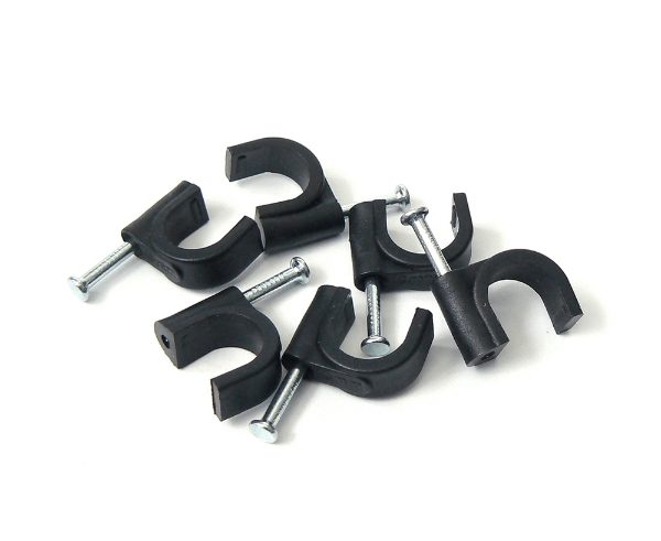 8mm Round Clip, Black