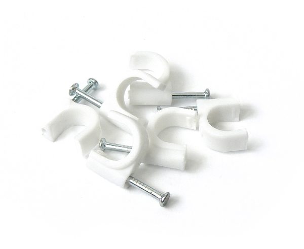 20mm Round Clip, White