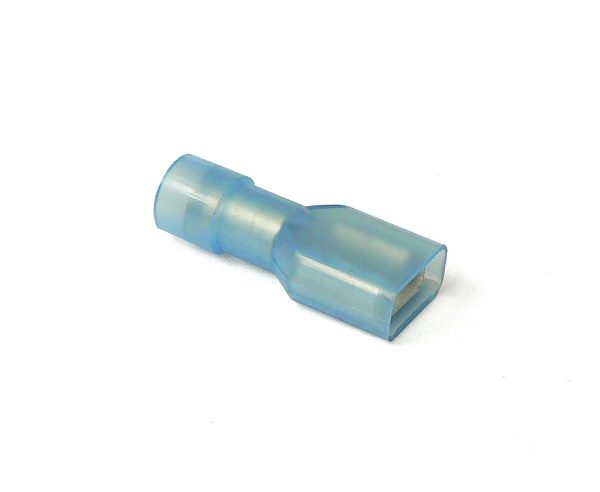 Blue Fully Nylon Insulated Female Push-on Terminal, 4.8mm Width, 0.8mm Thick