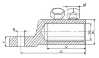 Mechanical Lug 500-630mm² Cable Range, M12 Hole