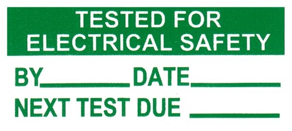 PAT Test Labels "TESTED FOR ELECTRICAL SAFETY"
